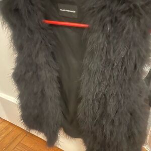 Club Monaco Charcoal Faux Fur Vest